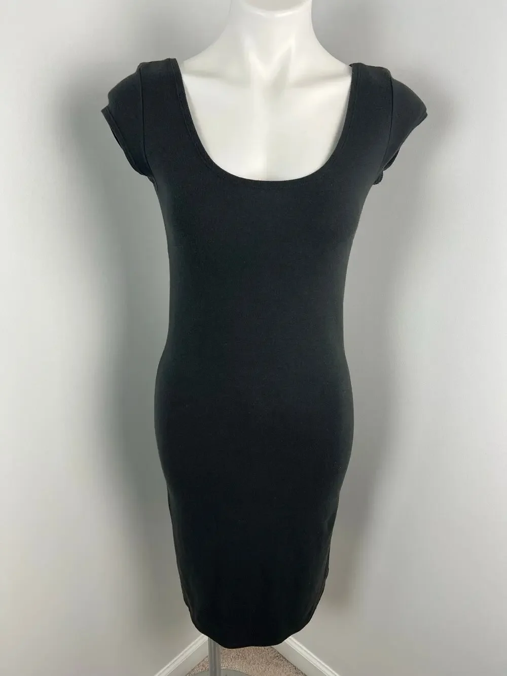 Peruvian Connection Black Pima Cotton Short Sleeve Dress XS